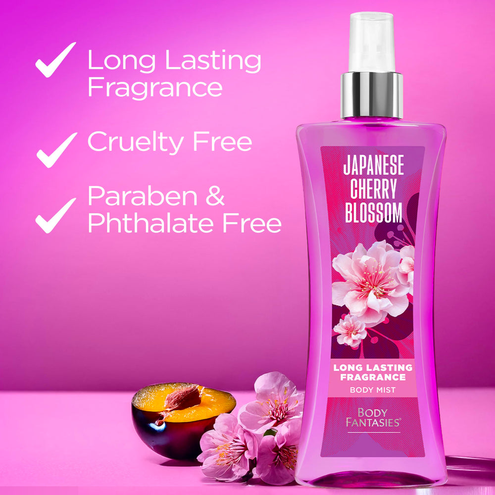 Body Fantasies rose and amber essence adds warmth and depth.
