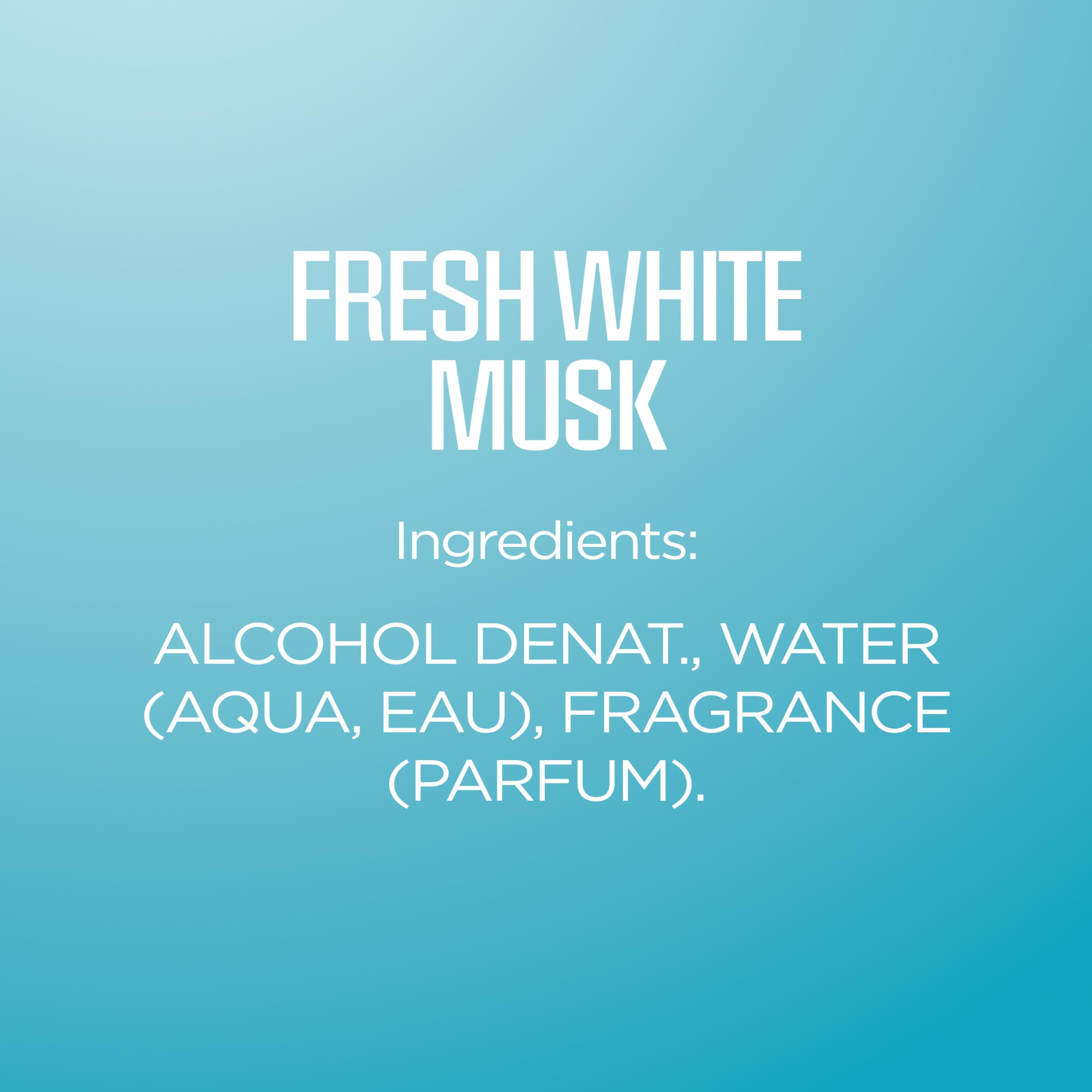 Body Fantasies Fresh White Musk close-up emphasizes crisp, clean scent
