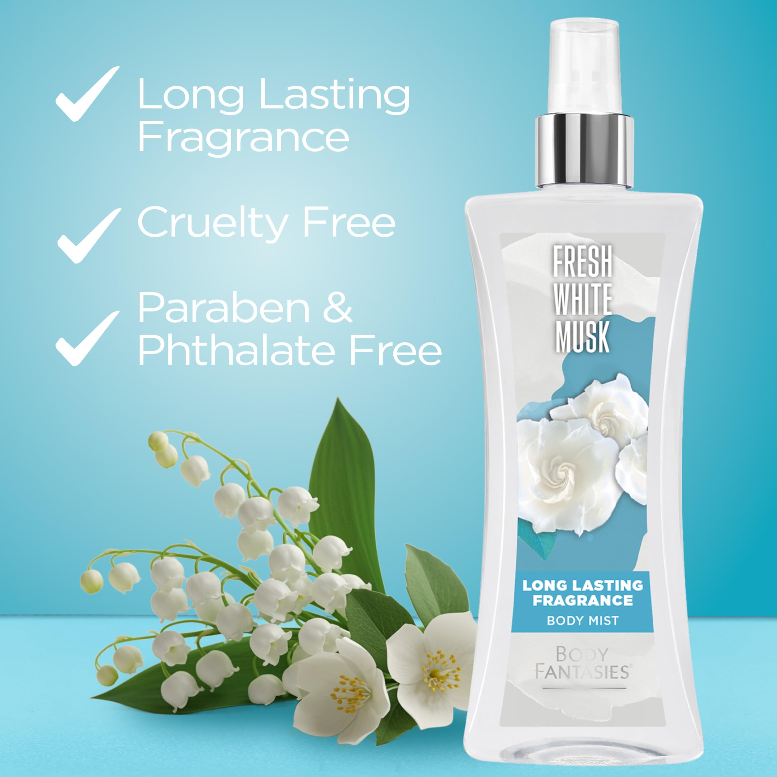 Body Fantasies Signature Fresh White Musk image hints at floral and woody tones
