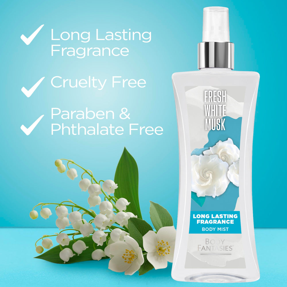 Body Fantasies Signature Fresh White Musk image hints at floral and woody tones