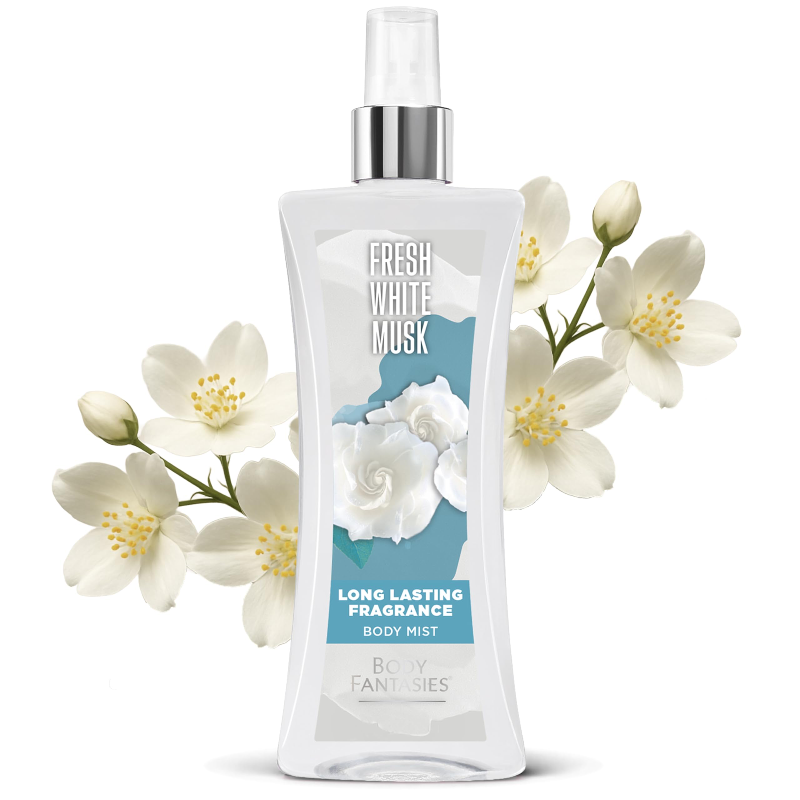 Body Fantasies Fresh White Musk front packaging communicates approachable daily fragrance