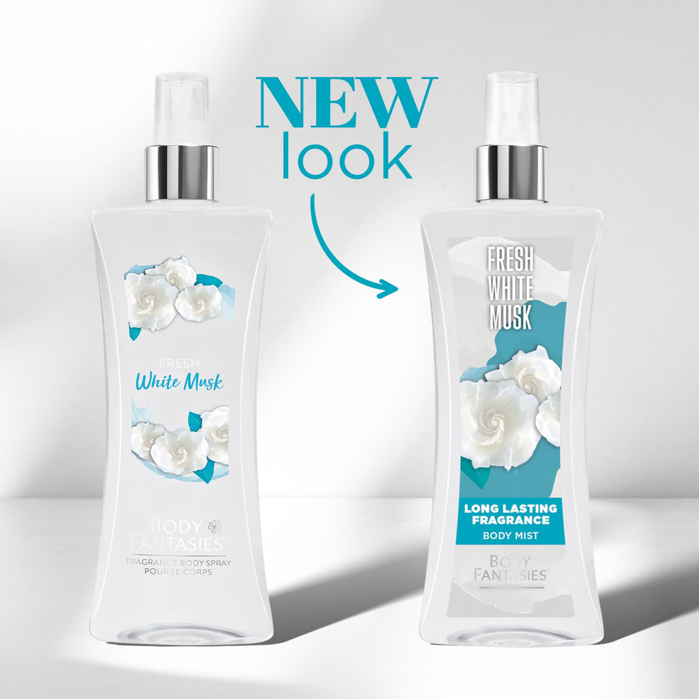 Body Fantasies Fresh White Musk spray nozzle enabling quick, even application