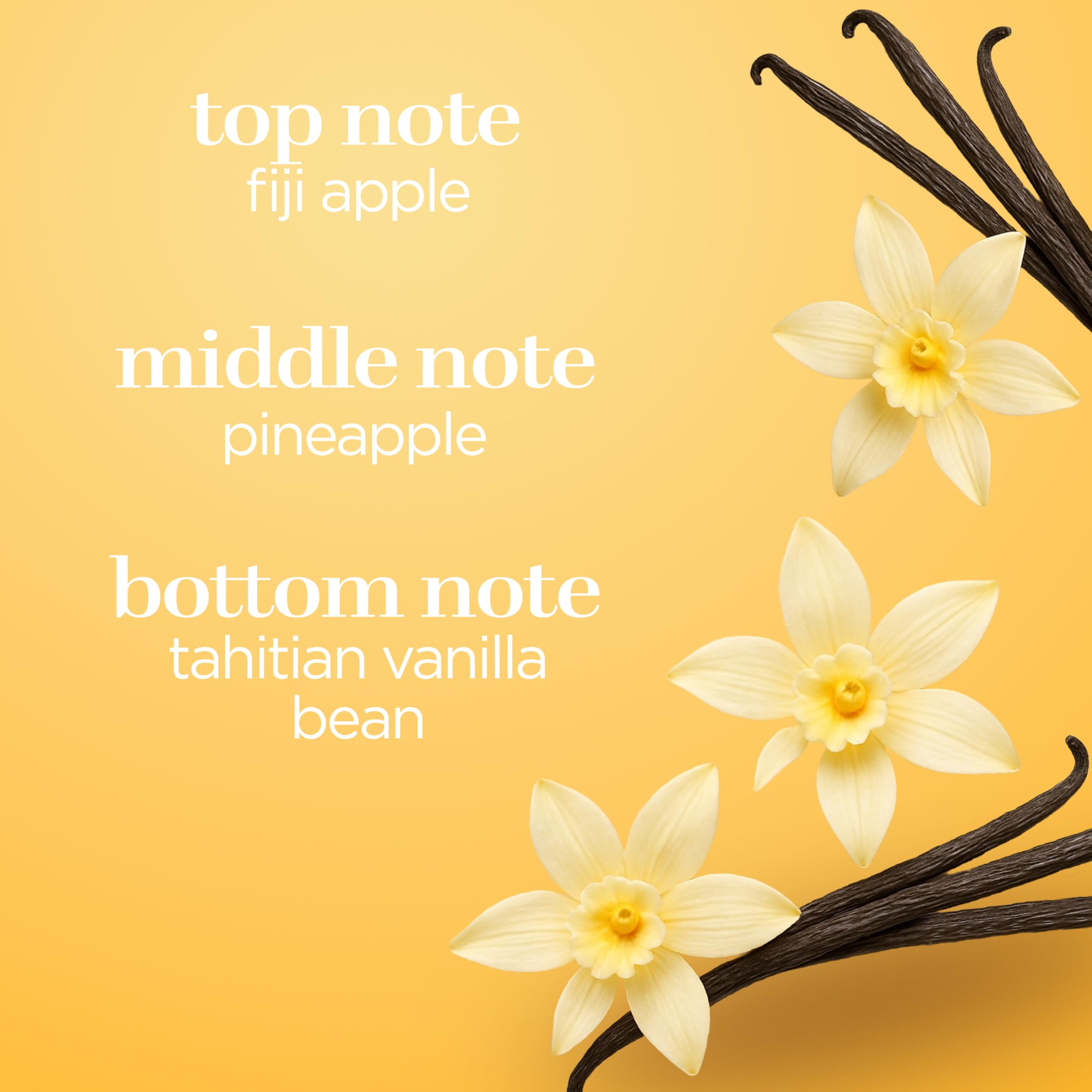 Body Fantasies Signature Vanilla label close-up highlighting long lasting notes.