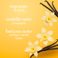 Body Fantasies Signature Vanilla label close-up highlighting long lasting notes.