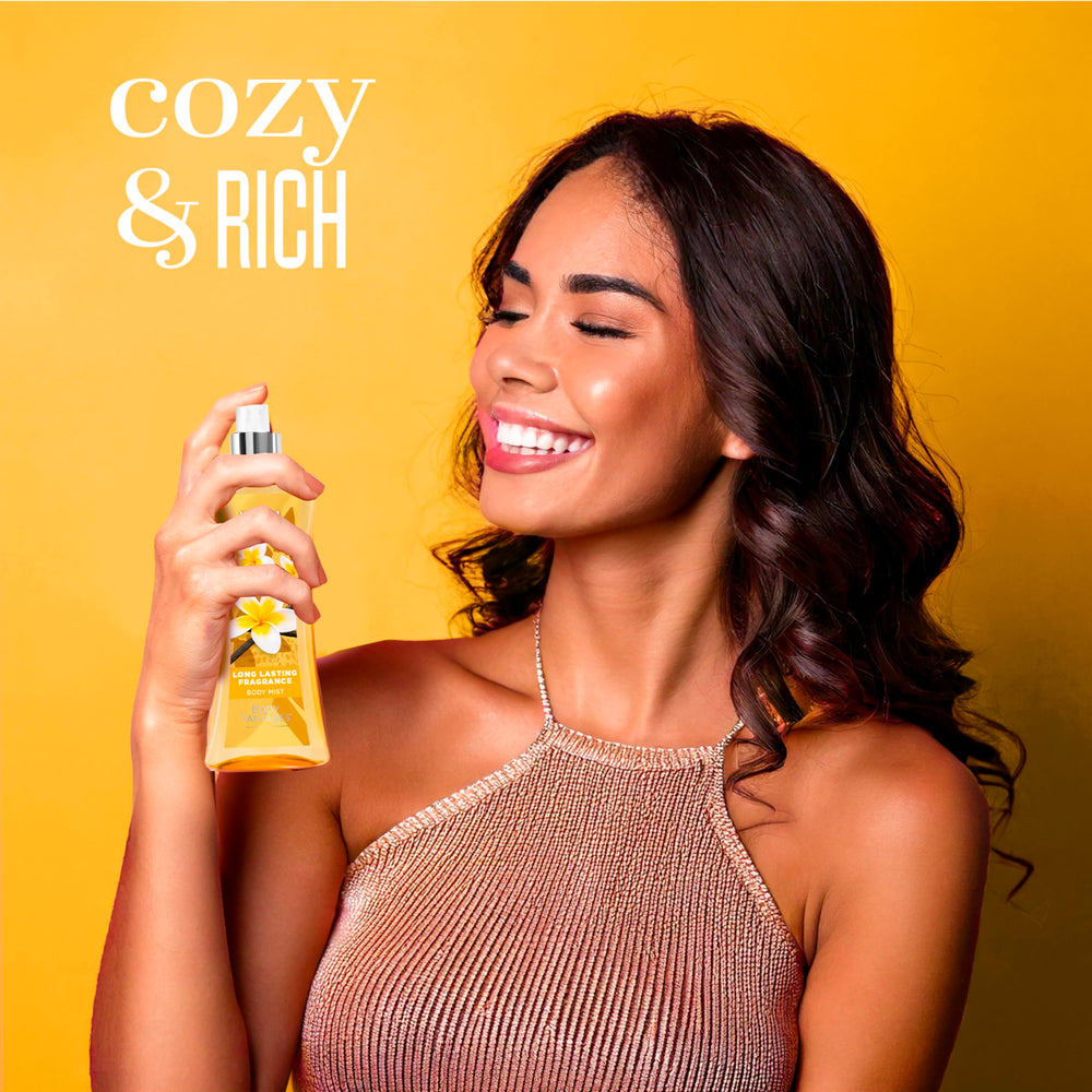 Body Fantasies Signature Vanilla profile shot showcasing fragrance notes.