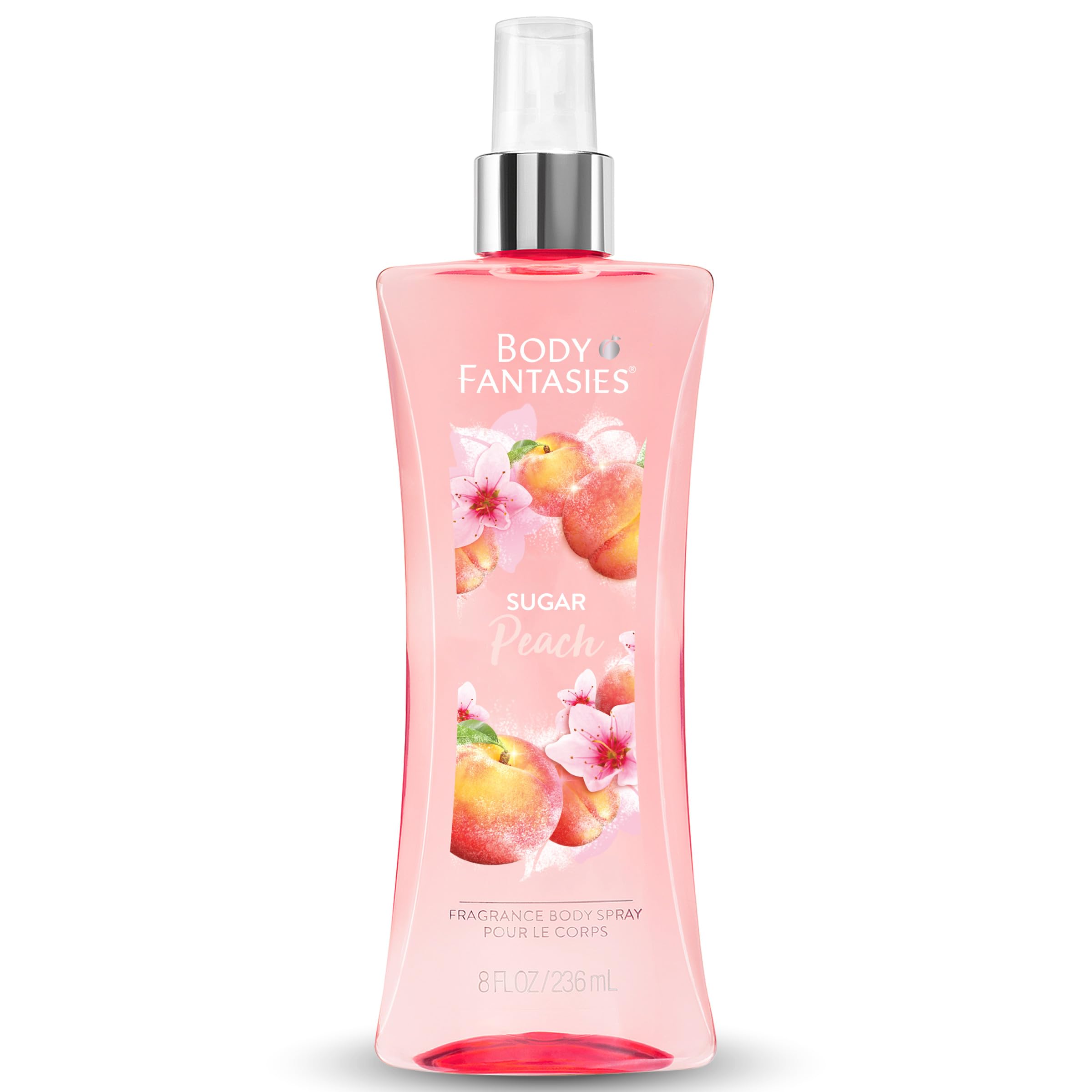 Body Fantasies Sugar Peach bottle close-up for daily fragrance