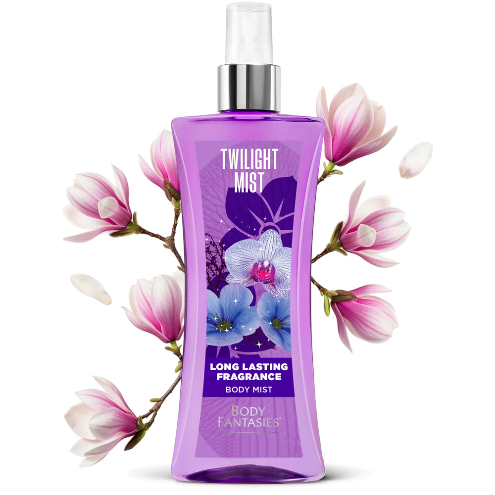 Body Fantasies Twilight Mist heart notes highlight magnolia and orchid.