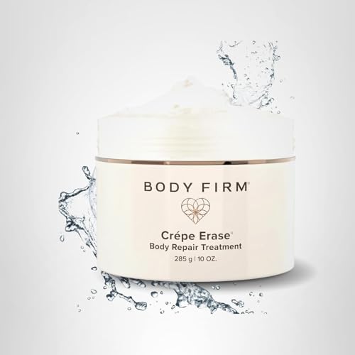 Body Firm Crepe Erase jar on bathroom counter emphasizes daily routine.