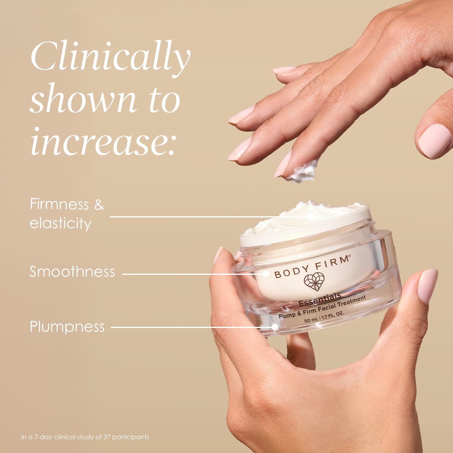 Body Firm Crépe Erase cream swirl highlights rich texture for smooth skin.