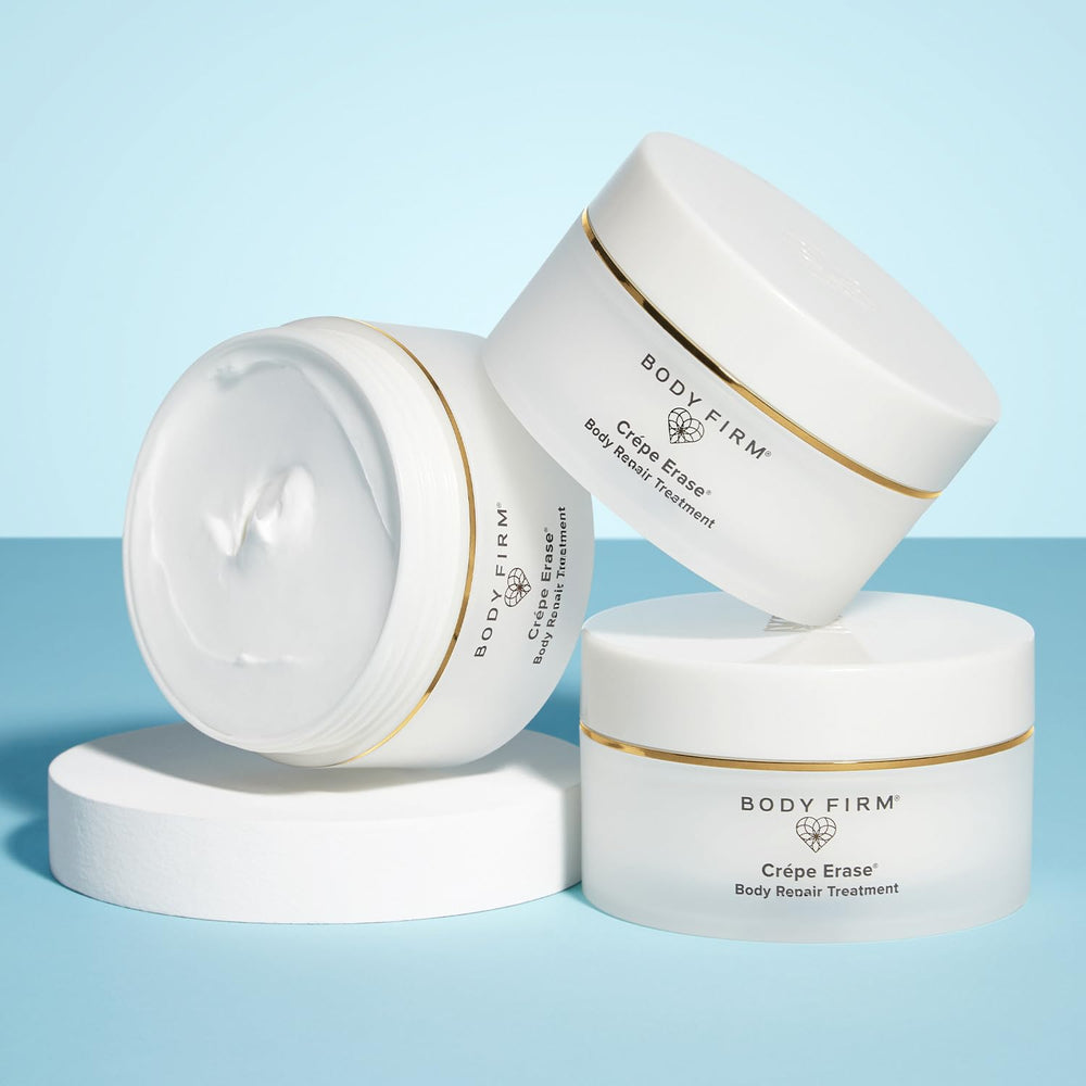 Body Firm Crepe Erase application on leg for smoother skin.