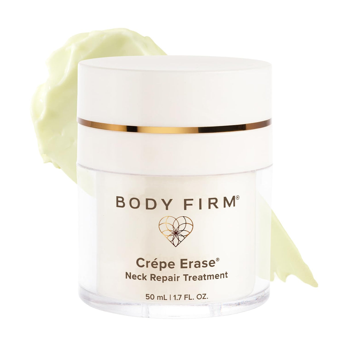 Body Firm Crepe Erase Neck Repair jar shows rich neck cream for firming.