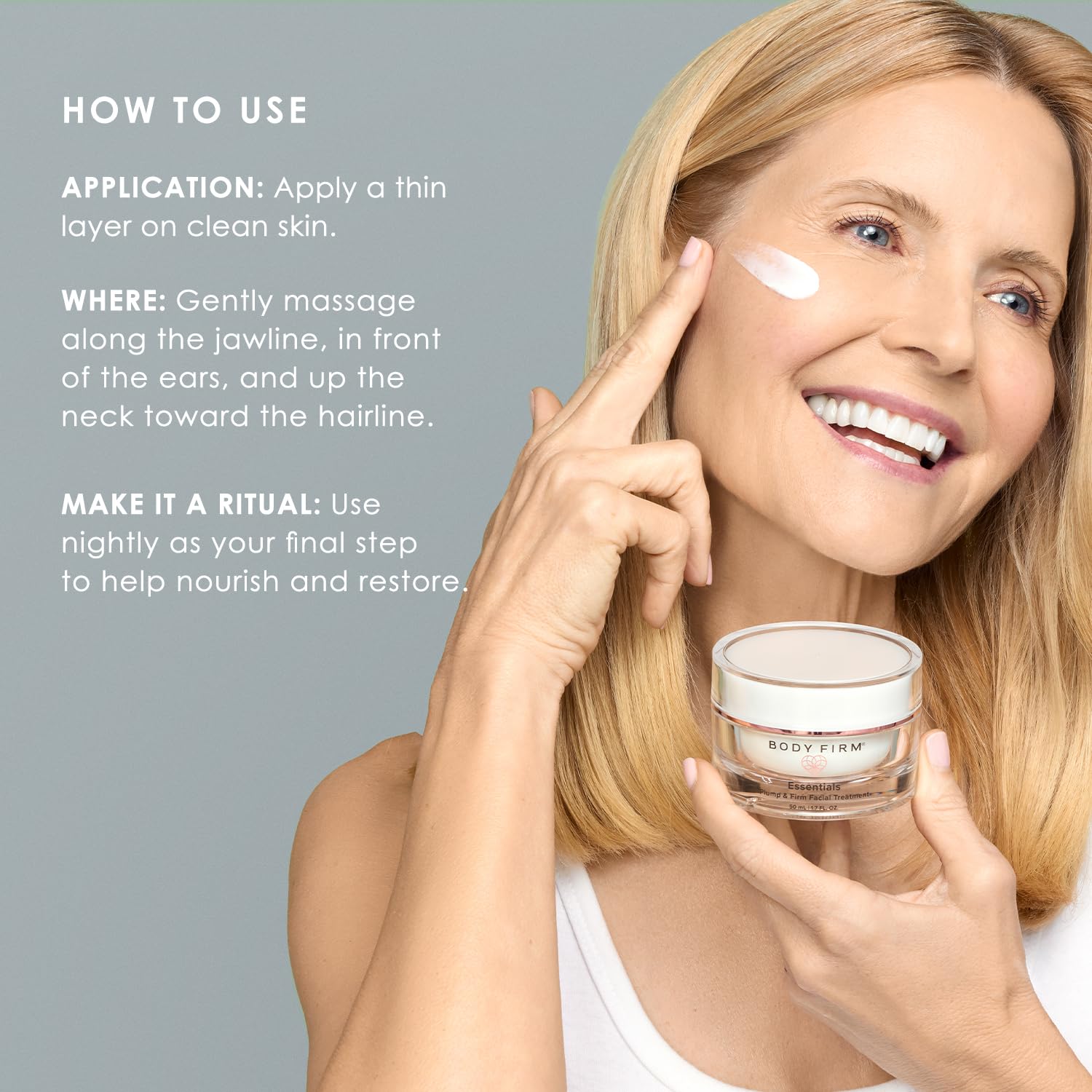 Body Firm Crépe Erase Nine Hydrators emphasize fast-absorbing hydration.