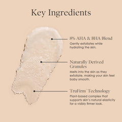 BODY FIRM Crepe Erase refining facial scrub pump ready for gentle cleanse
