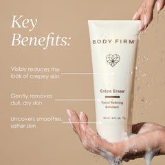 Crepe Erase Refining Facial Scrub texture close-up showing exfoliating granules soften skin