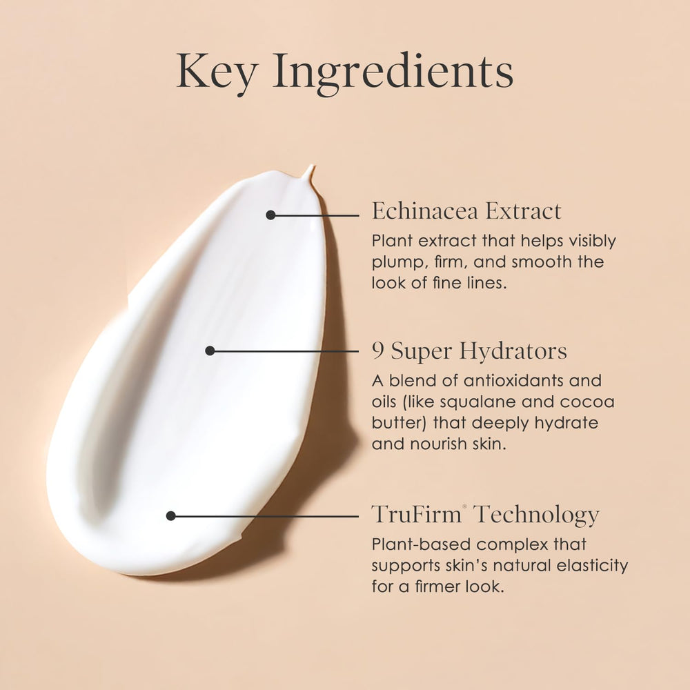 Body Firm Crépe Erase TruFirm Complex close-up suggests elastin support for firmer skin.