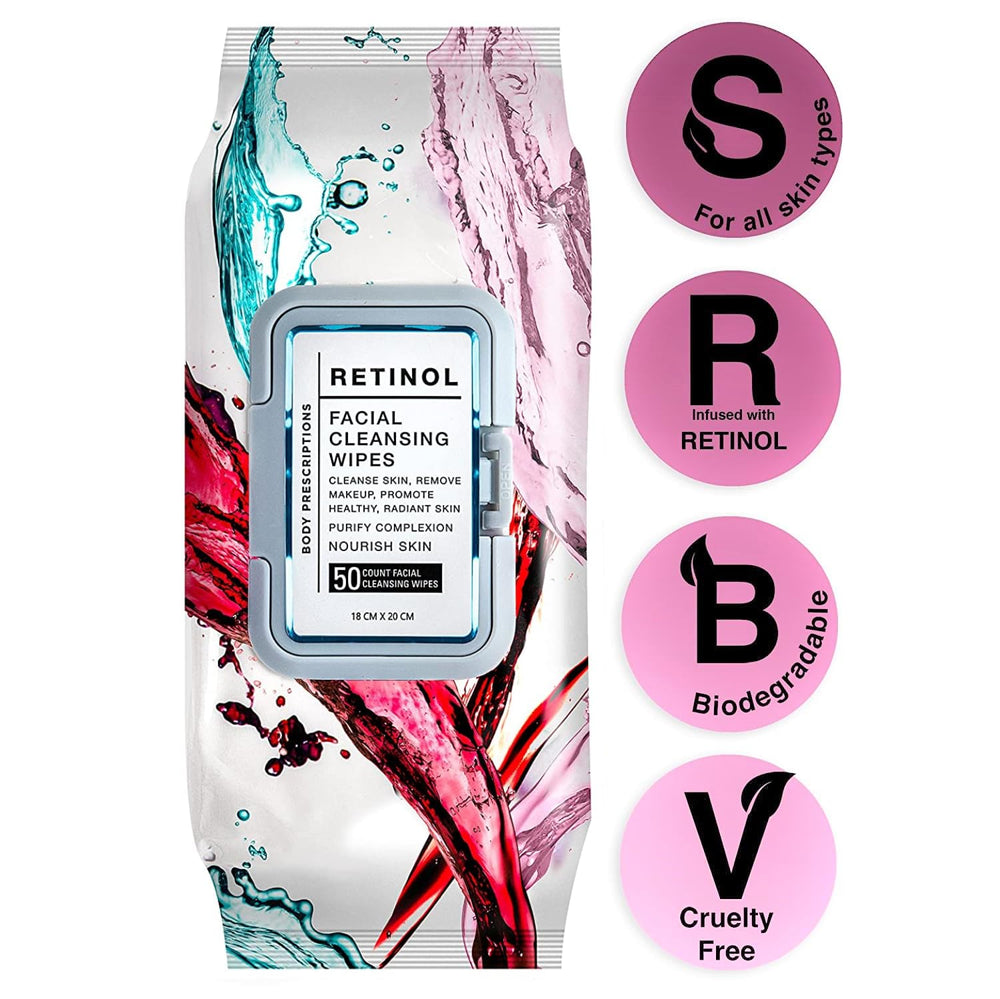 Body Prescriptions toallitas con retinol para renovación suave de la piel.