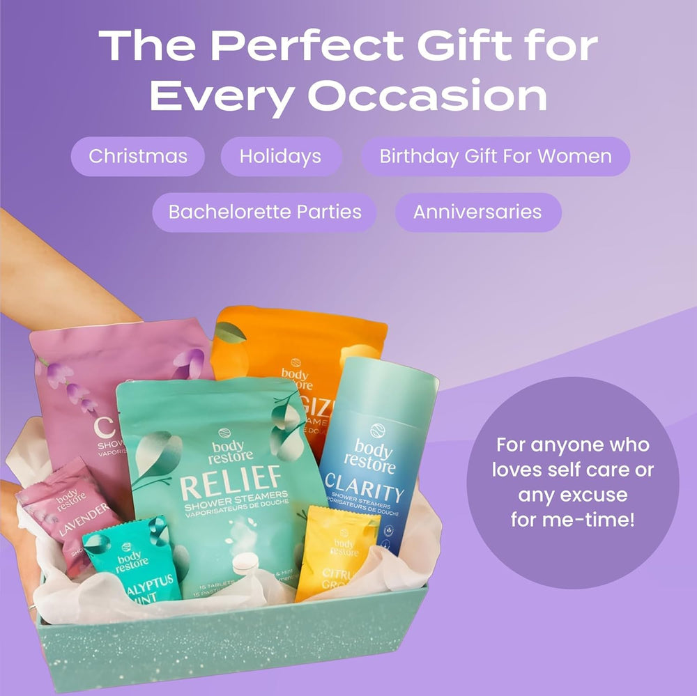 Body Restore lavender bath bomb pack with ribbon gift-ready