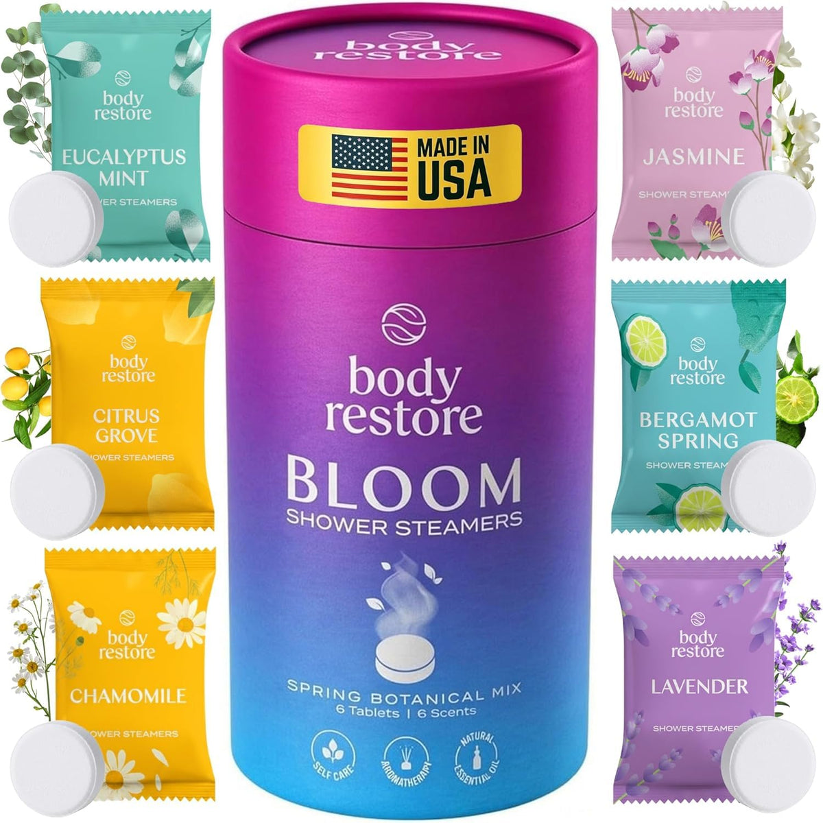 Body Restore bombas de bano aromaterapia citricas para relajacion en casa.