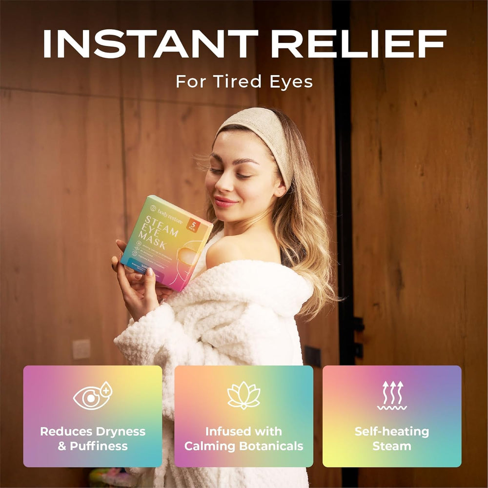 Body Restore compresas oculares autocalentables sin fragancia para uso diario sin irritación
