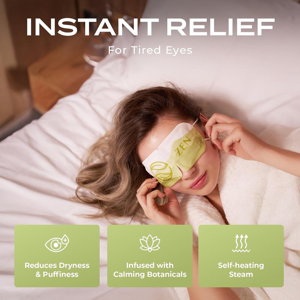 Body Restore mascarilla ocular té verde uso en casa con calor suave.