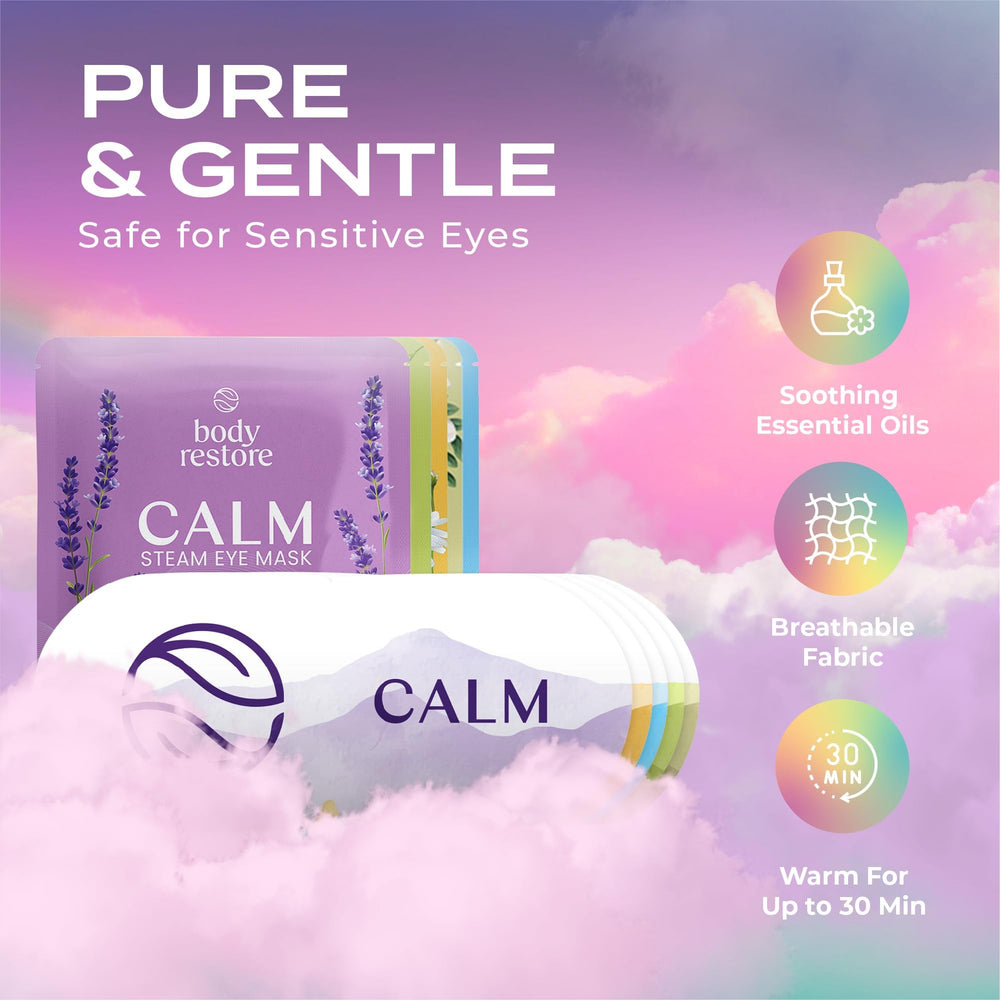 Body Restore chamomile eye mask offers gentle scent and calm moment.