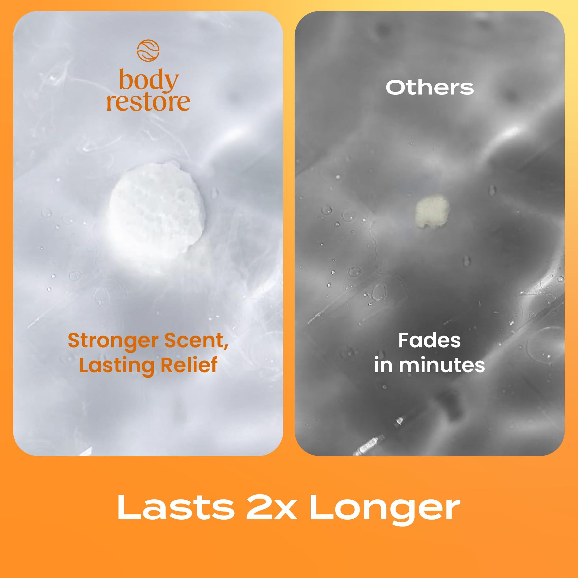 Body Restore citrus shower steamer 15-pack travel-size, easy to pack.