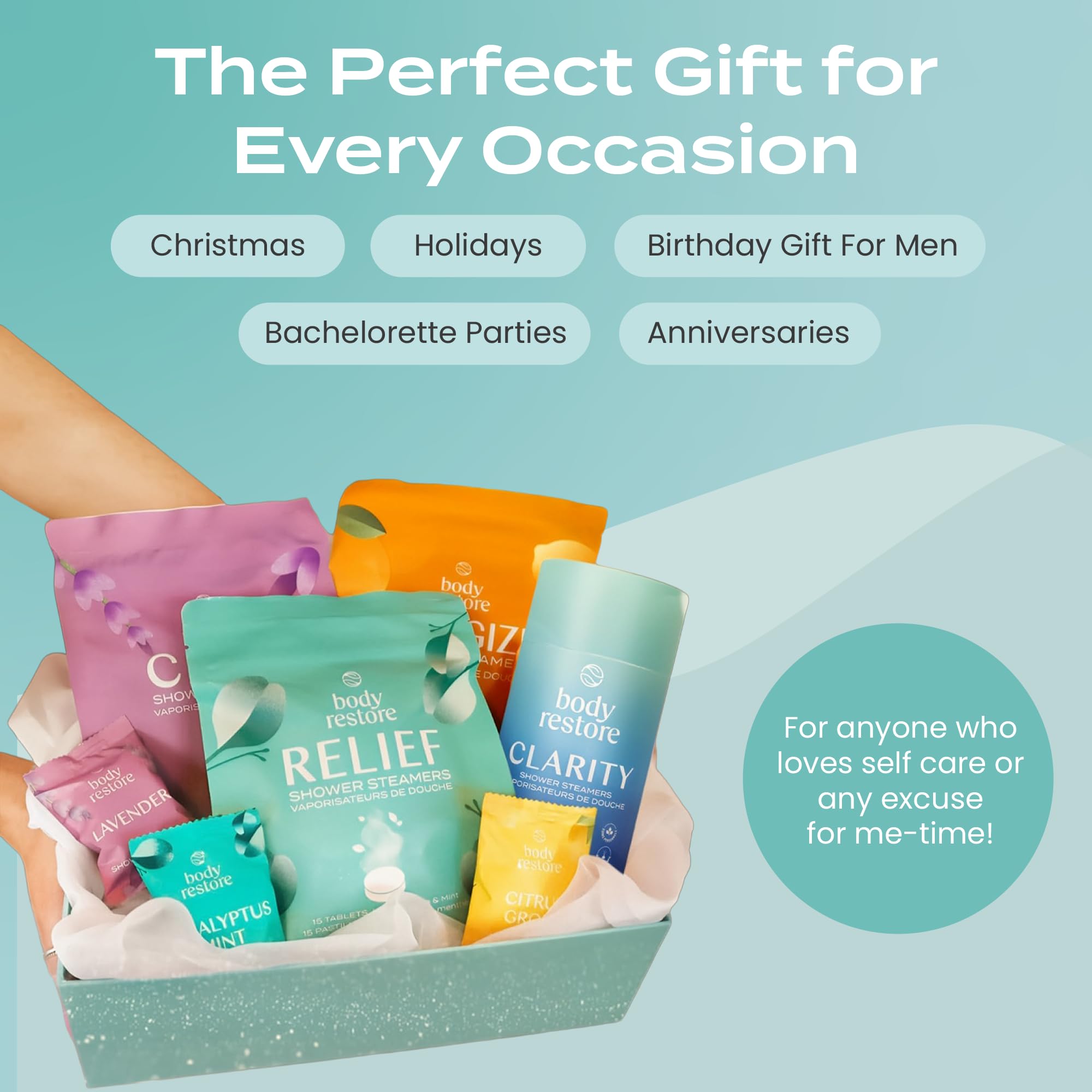 Body Restore post-activity refresh with eucalyptus steamers for mood lift