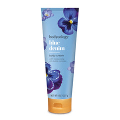 Bodycology Blue Denim 8 oz jar front view, highlighting rich hydration for daily skin care.