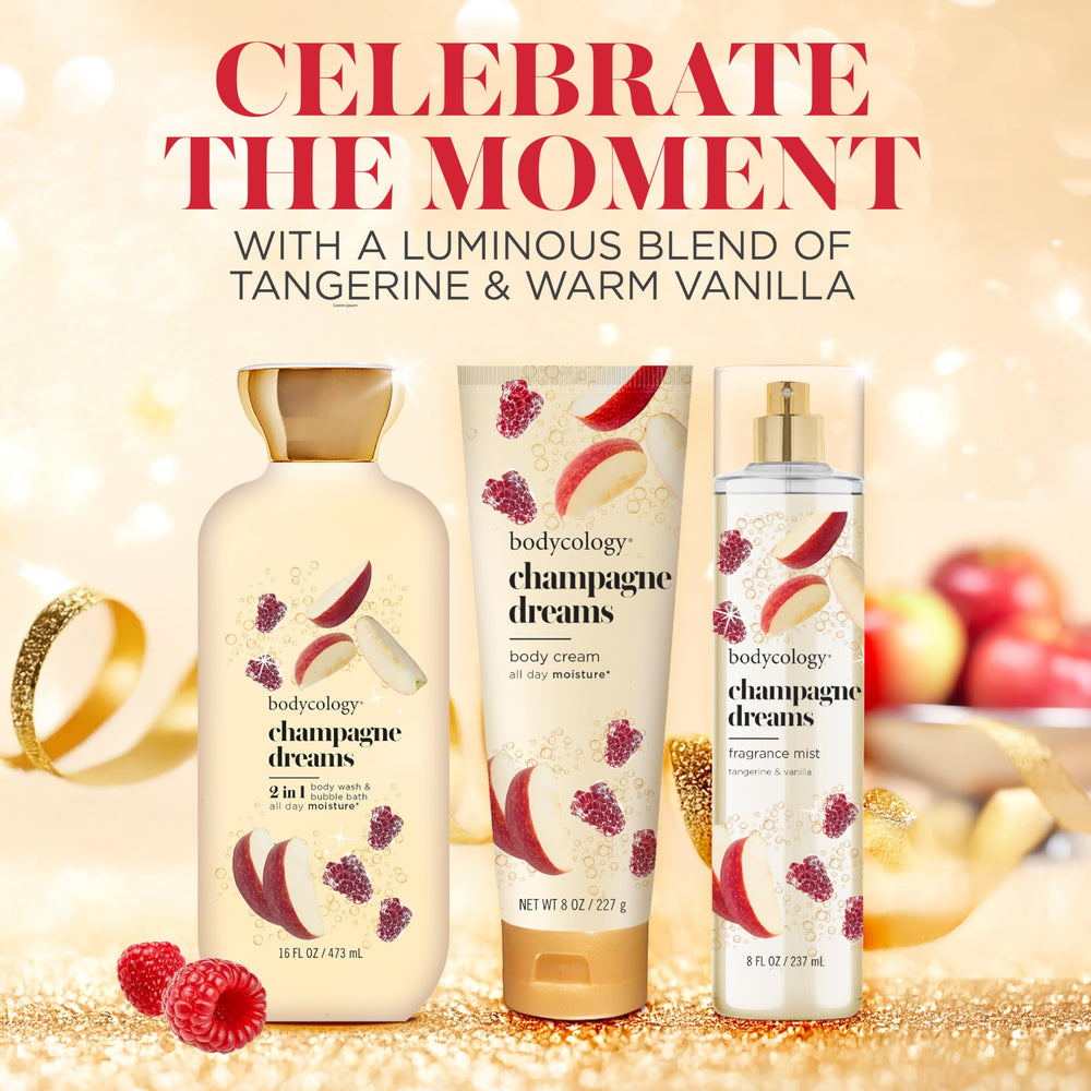 Bodycology Champagne Dreams body cream complements the mist for lasting aroma.