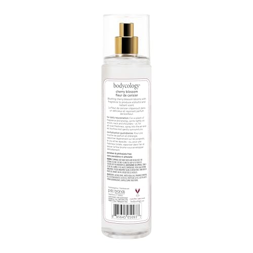 Bodycology Cherry Blossom label shows premium, delicate floral notes.