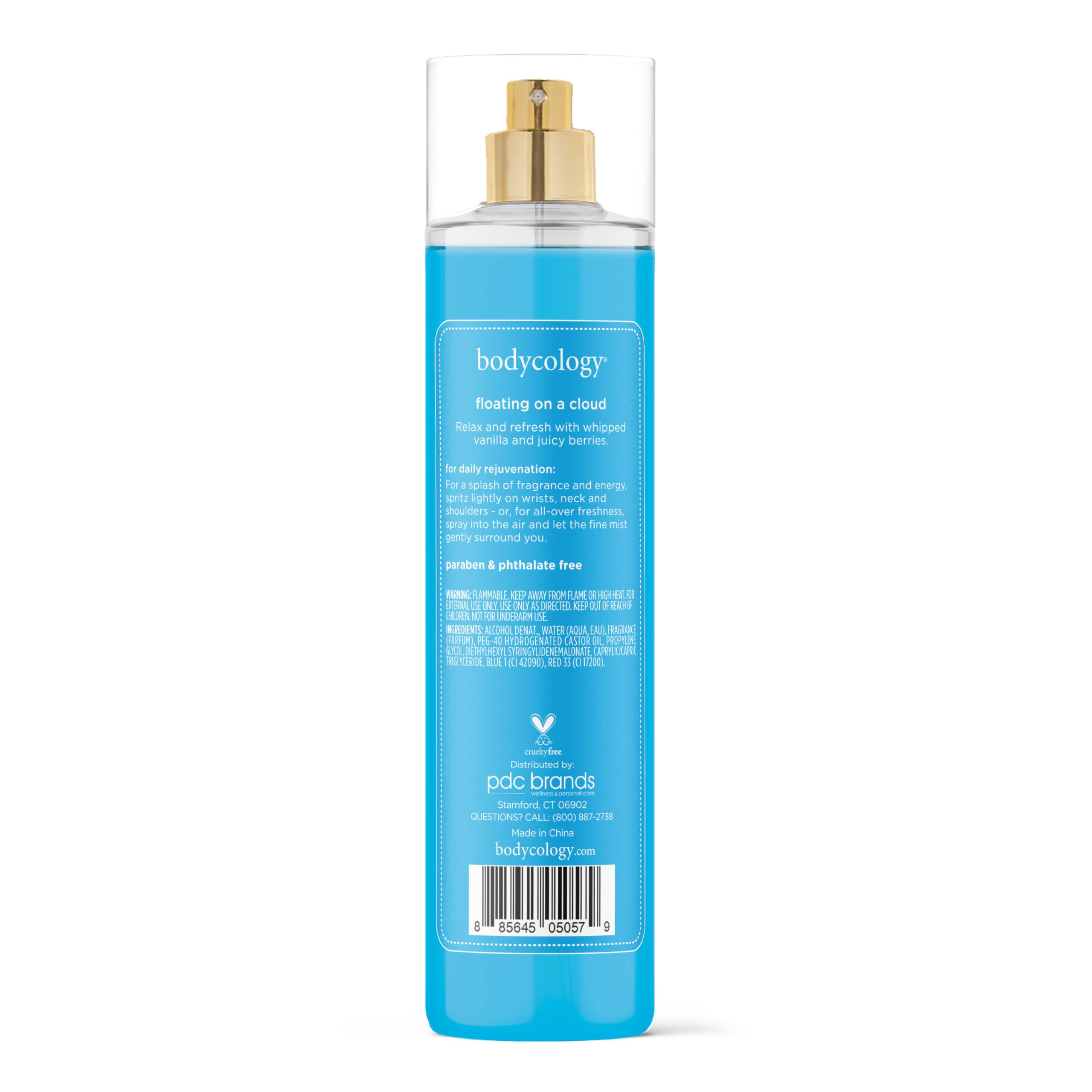 Bodycology Floating on a Cloud mist on wrist for long-lasting freshness