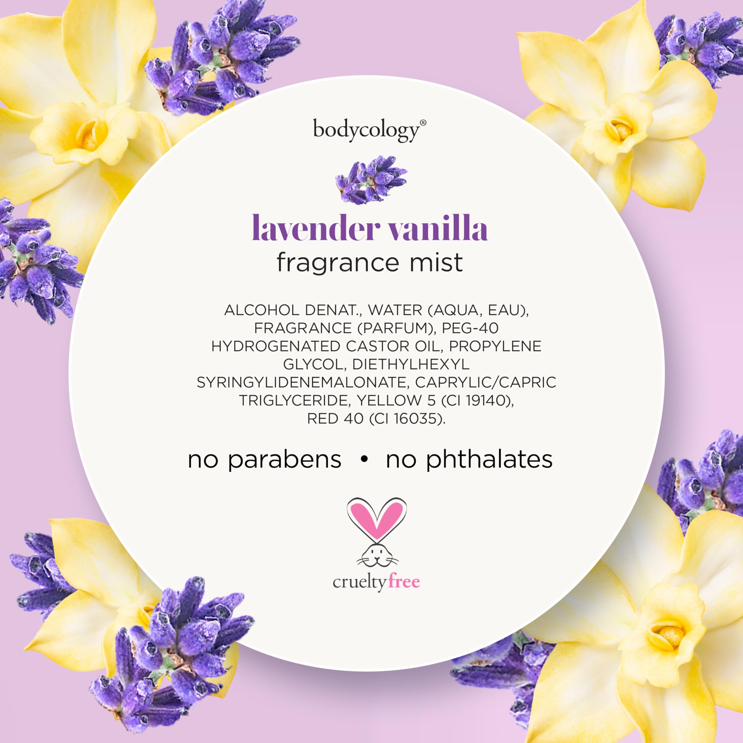 Mist applied on the wrist for quick refresh with Bodycology Lavender Vanilla