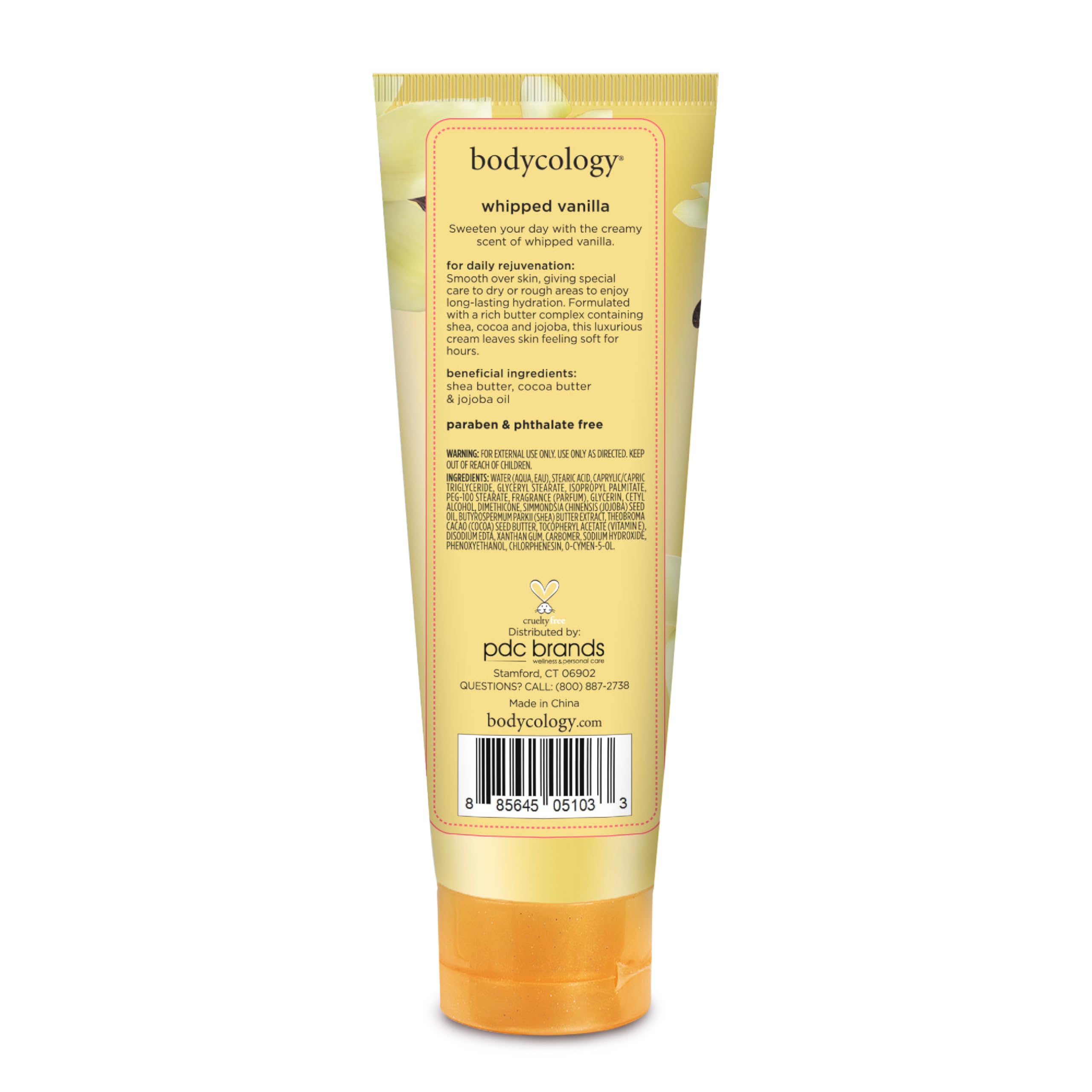 Bodycology 8 oz packaging showcased for home use