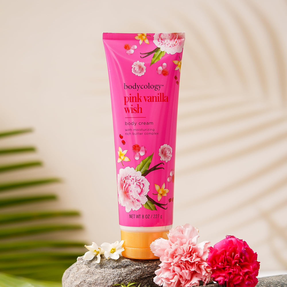 Bodycology Pink Vanilla Wish fragrance notes of peony vanilla almond.