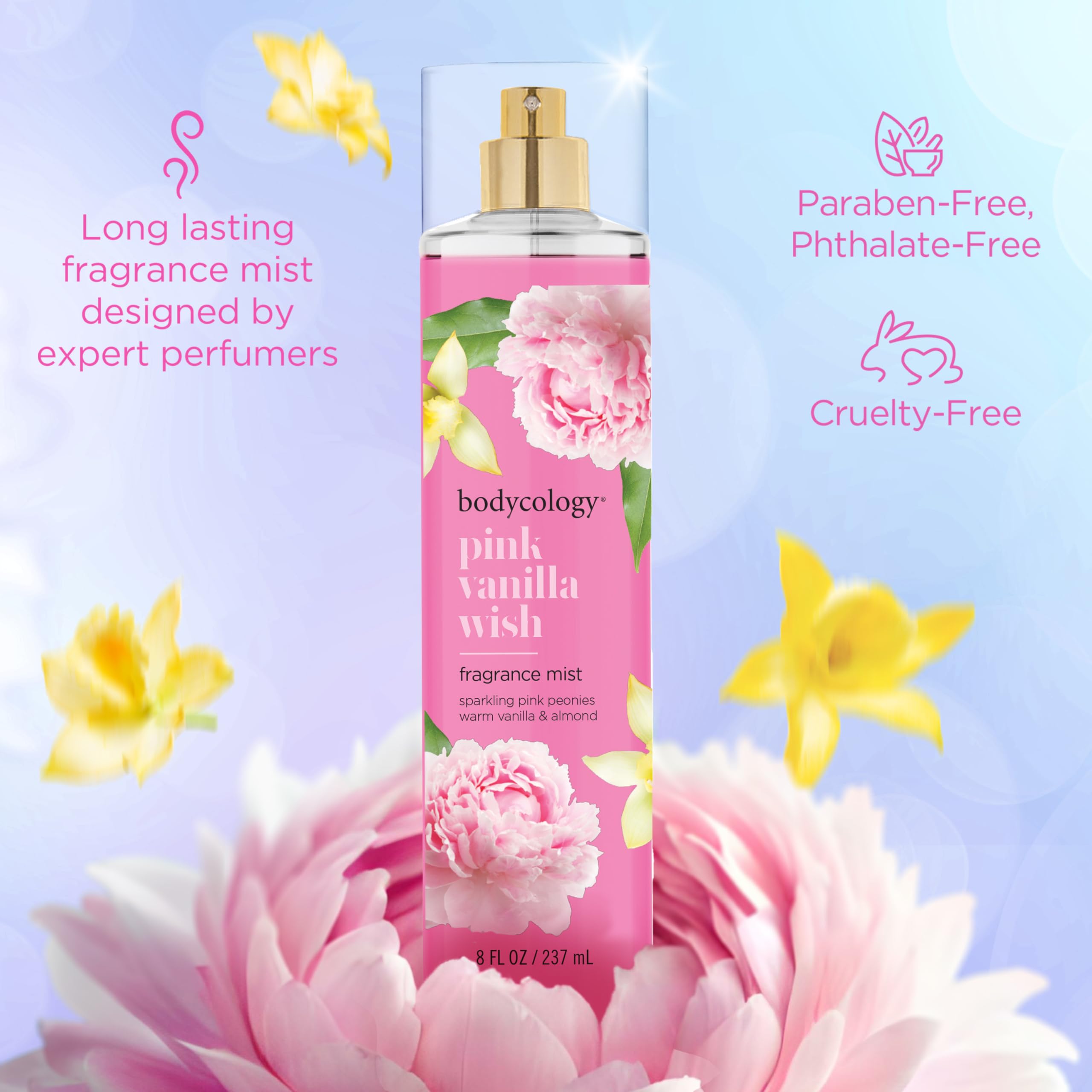 Bodycology Pink Vanilla Wish applied to wrist for a quick refresh.