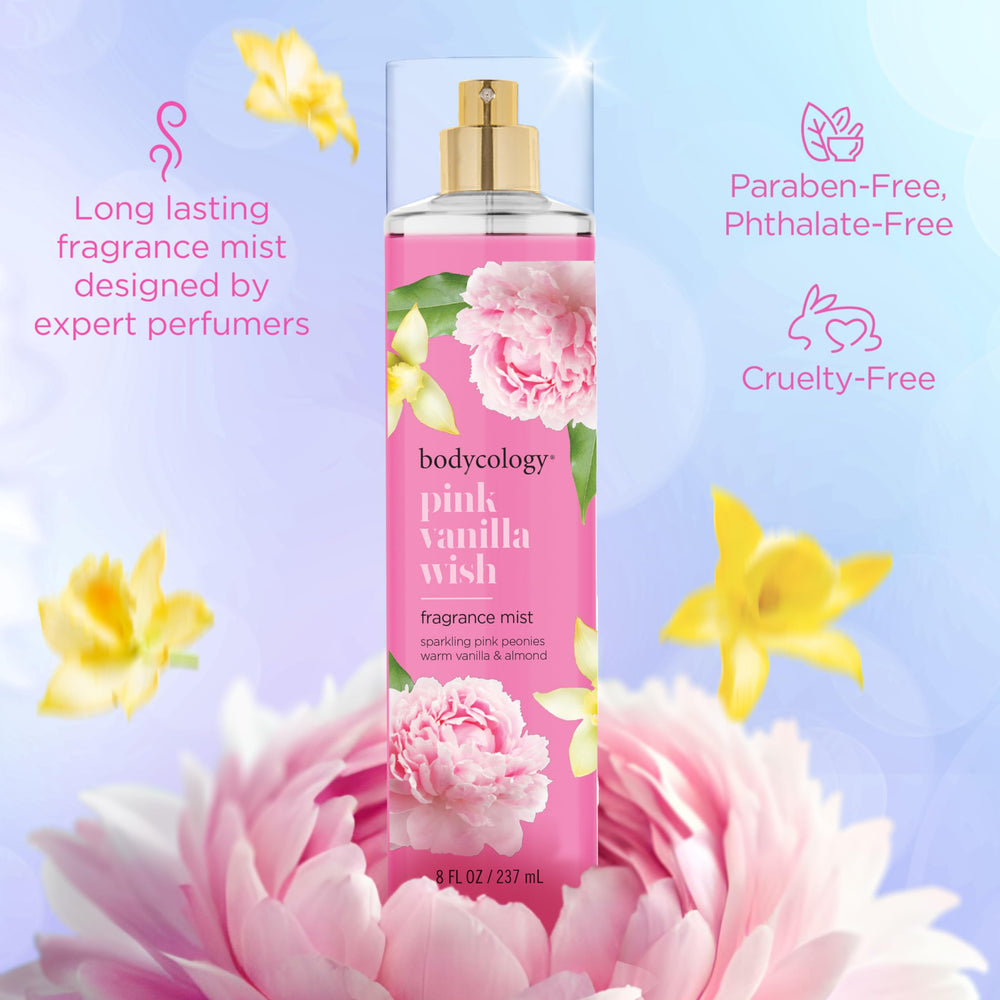 Bodycology Pink Vanilla Wish applied to wrist for a quick refresh.