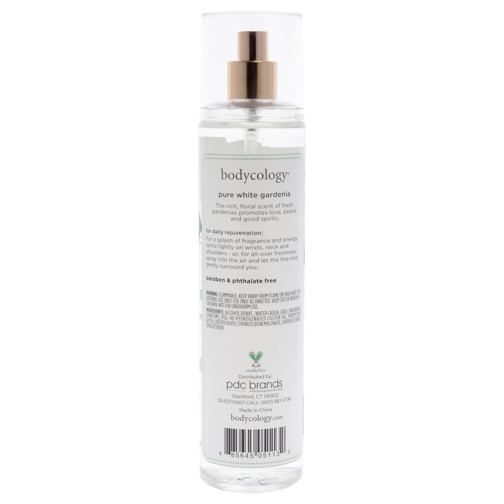 Bodycology Pure White Gardenia Mist spritz for easy, light fragrance diffusion.