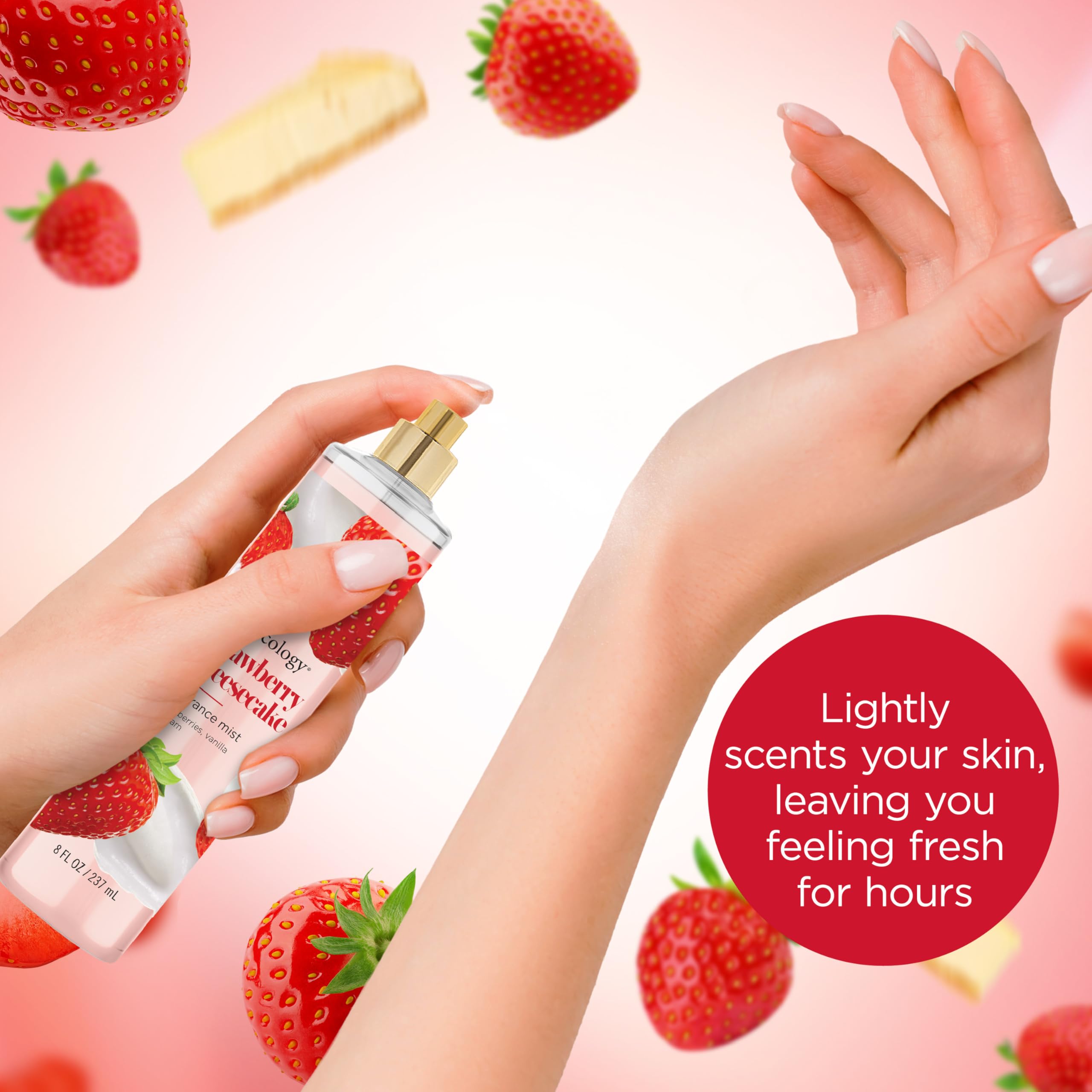 Bodycology fragrance spritz on wrists for subtle personal scent