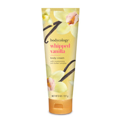 Bodycology Whipped Vanilla Shea Butter Cream bottle shown for rich hydration.