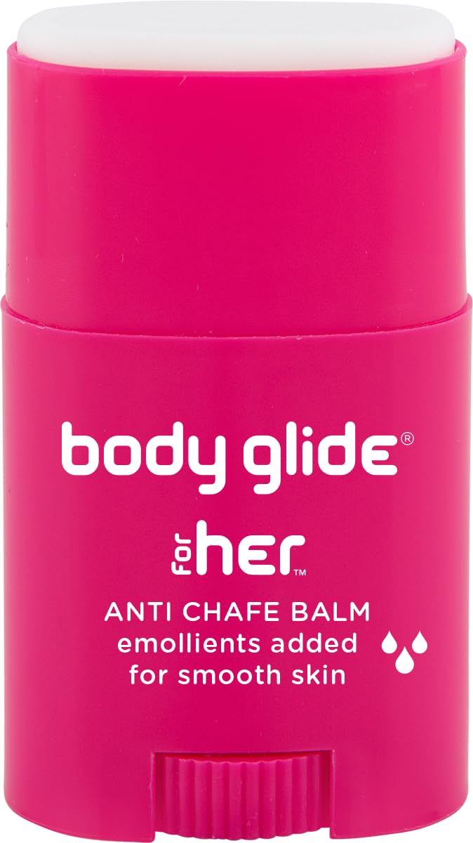 BodyGlide For Her bálsamo antirozamiento aplicado para uso diario.