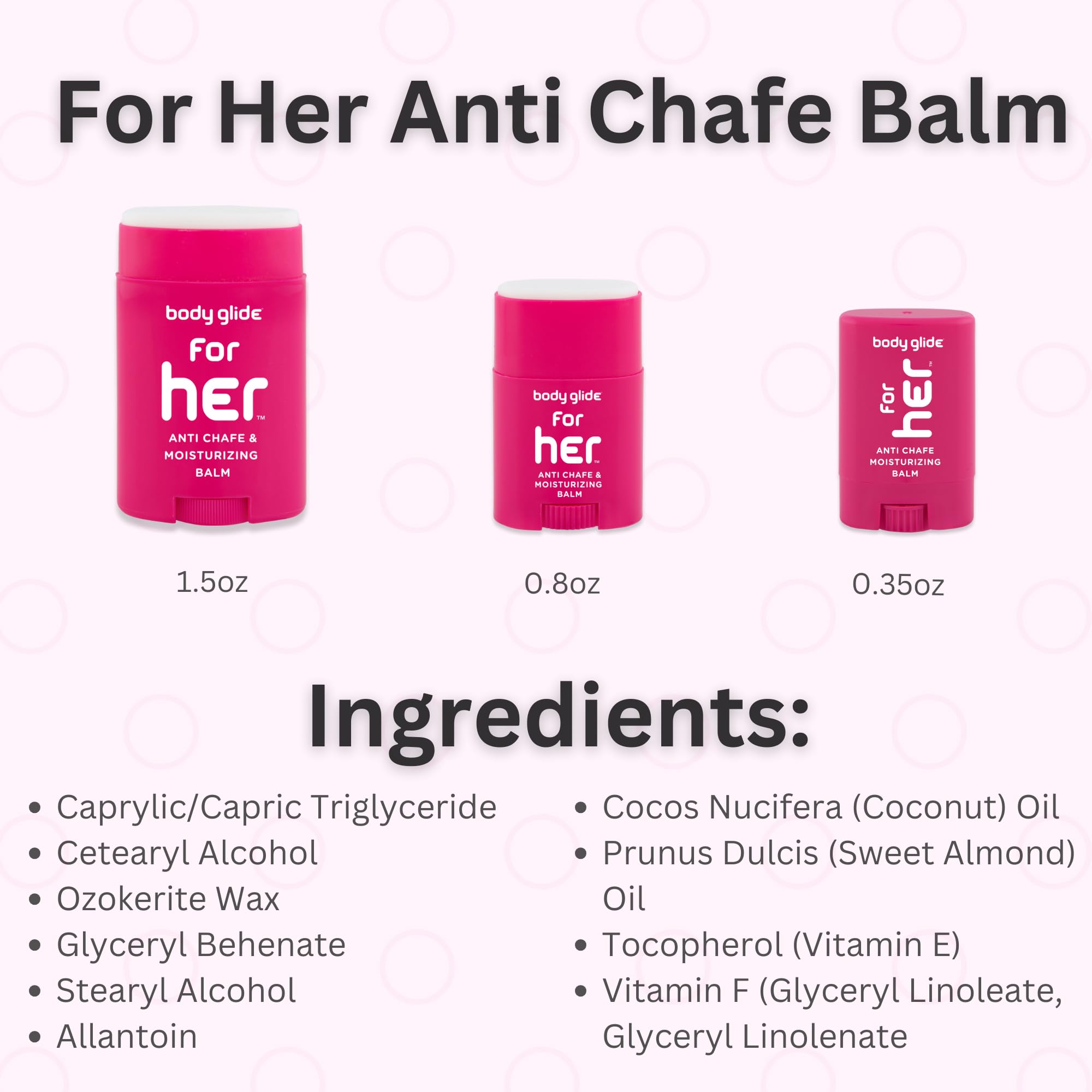 BodyGlide For Her hidratante y libre de aceites minerales.