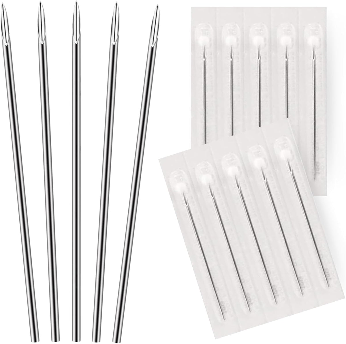 BodyJ4You 10pc piercing needles, hollow 18G set for professional use