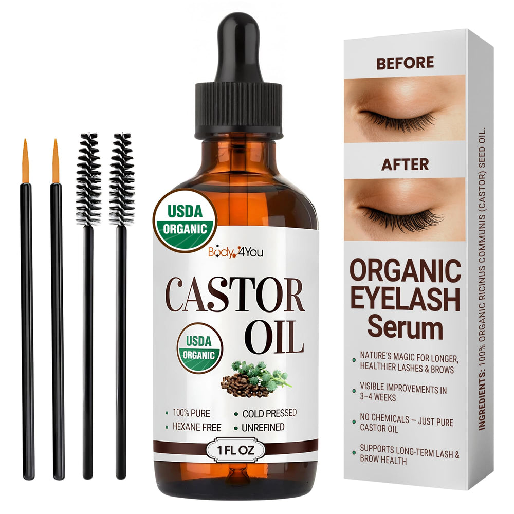 BodyJ4You Castor Oil bottle ready for lash and brow conditioning.