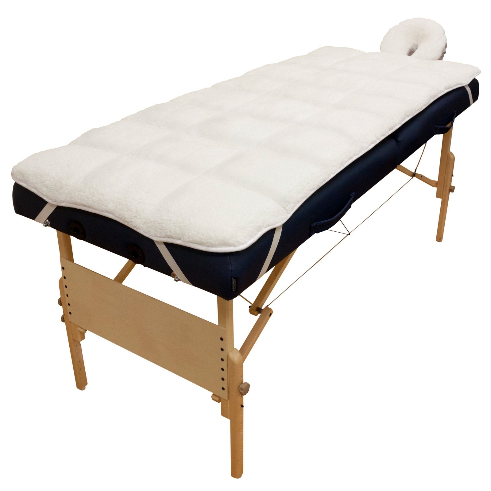 Body Linen Abundance Deluxe table pad top view offers plush fleece for client comfort.