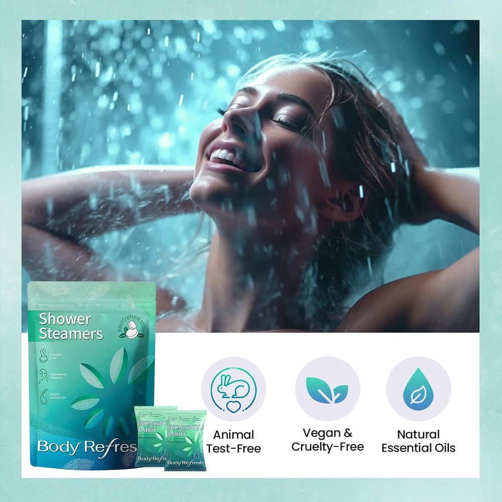 BodyRefresh bombas ducha eucalipto menta para revitalizar la ducha y aliviar tensiones.