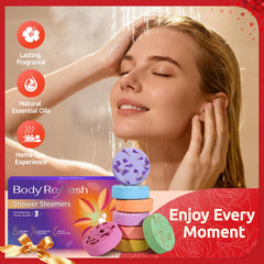 BodyRefresh mint-steamer with leaves for a cooling, uplifting shower experience.