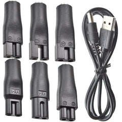 BOEEA 7-piece charging head set supports multiple clipper interfaces for versatile grooming.