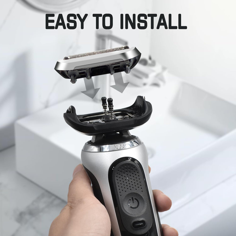 BOEEA easy-click attachment for quick, tool-free shaver head replacement.
