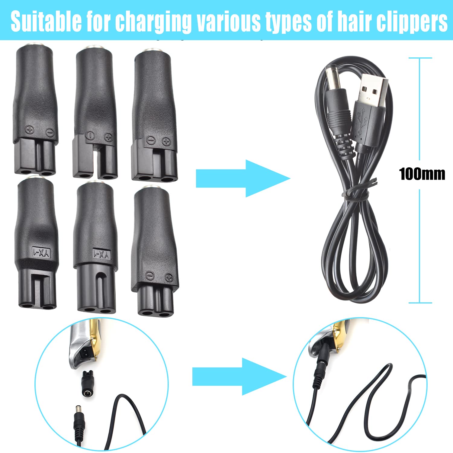 BOEEA sealed packaging shows six heads and USB adapter included.