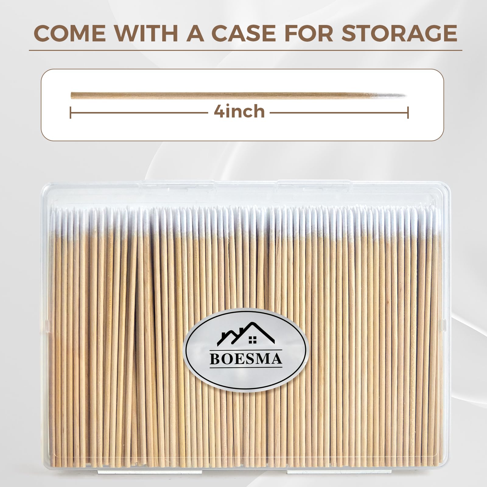 Boesma four inch swabs are travel friendly and compact.